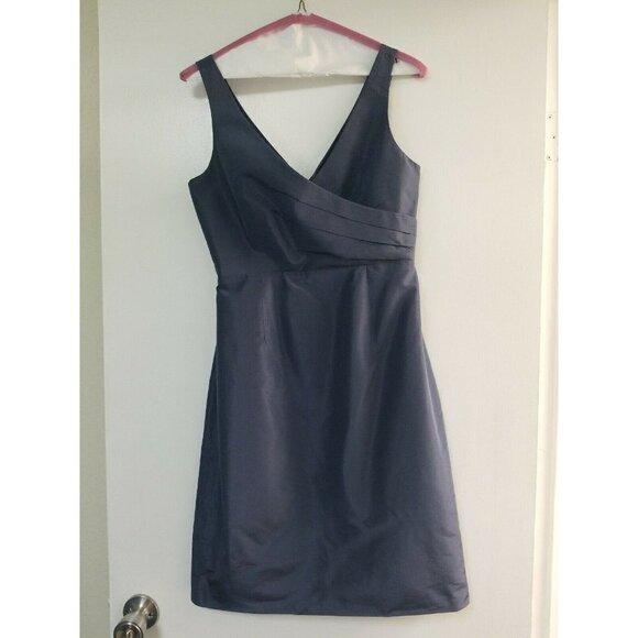 J Crew Elyse Dress Sz 4 Silk Taffeta Crisscrossed - Picture 2 of 5